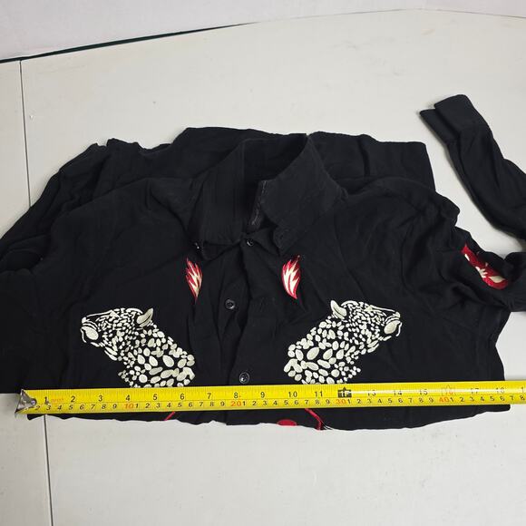 Heart & Dagger Black Exotic Embroidered Long Sleeve, Medium - Picture 4 of 6